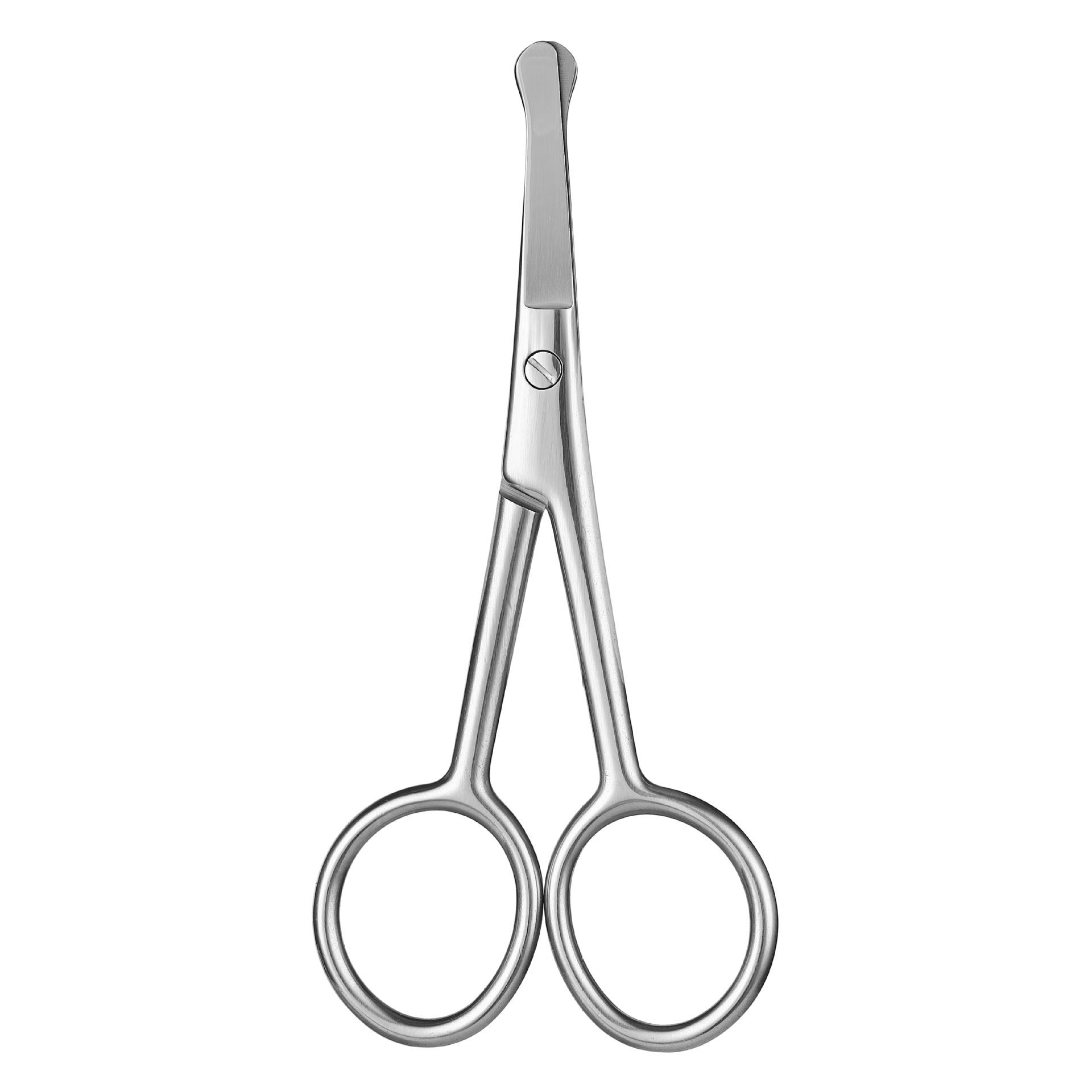 

Ножницы безопасные из нержавеющей стали: Триммер для волос в носу, бровей, бороды и макияжа с круглой головкой