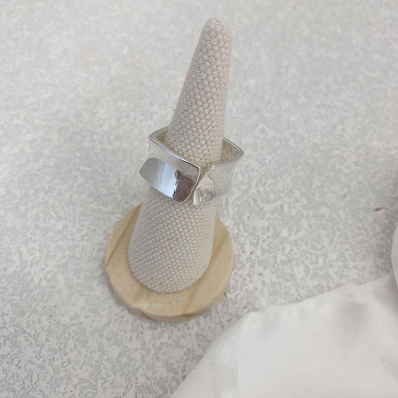 Stylish Korean 925 Silver Cross Twisted X Ring For Women Adjustable Fashion Accessory