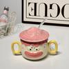 Mug Ceramic Cup Cute Girl Heart Funny Birthday Gift High Value for Girlfriends with Lid with Straw Water Cup