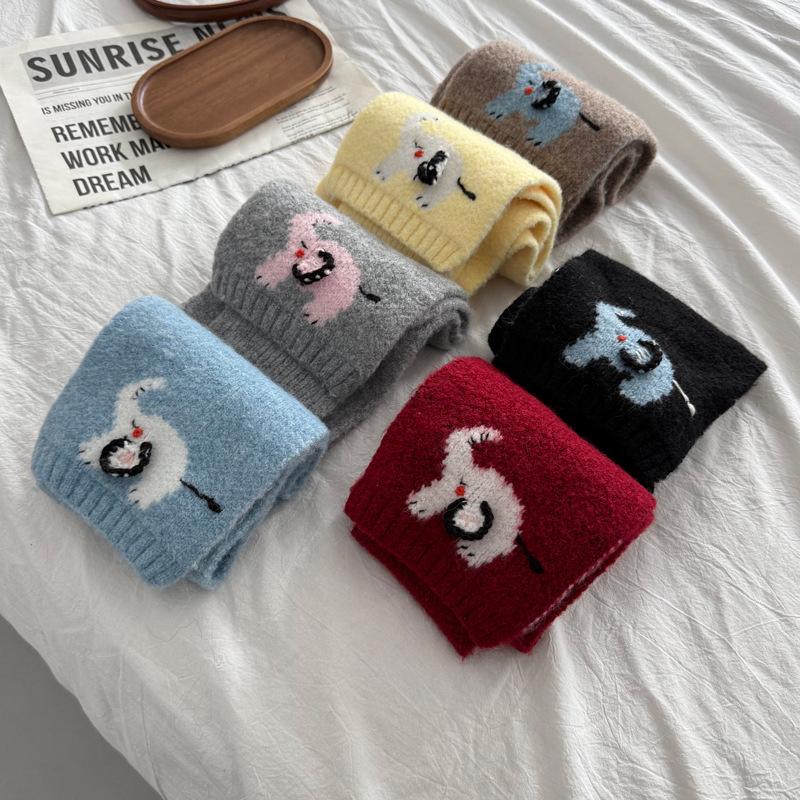 Herbst & Winter Trendiger Cartoon Strickschal: Niedlich, Warm, Vielseitiger koreanischer Stil für Frauen