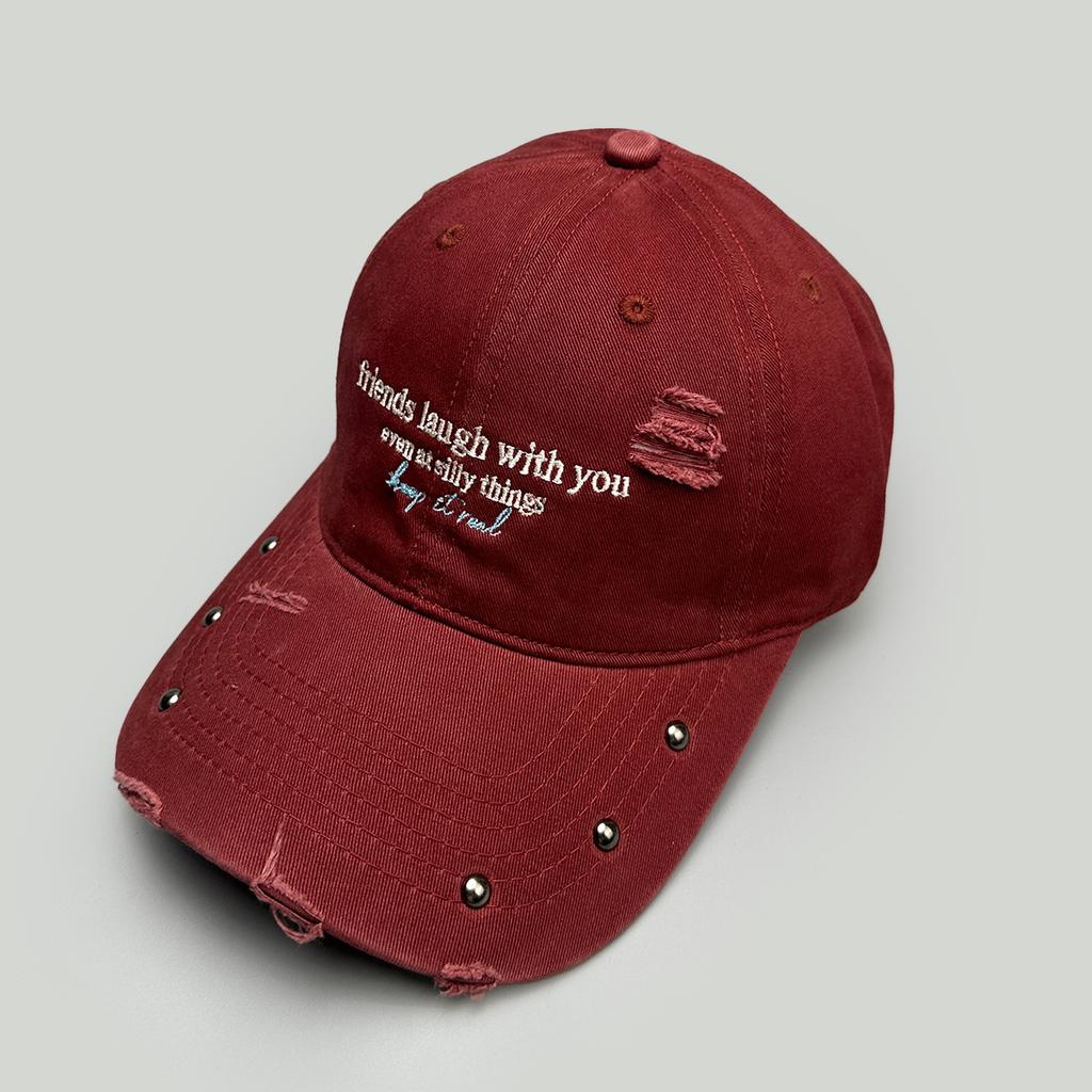 Spring And Autumn Street Rivet Embroidery Letter Baseball Cap Men'S And Women'S Sunshade Heavy Industry Wind Personality Cap