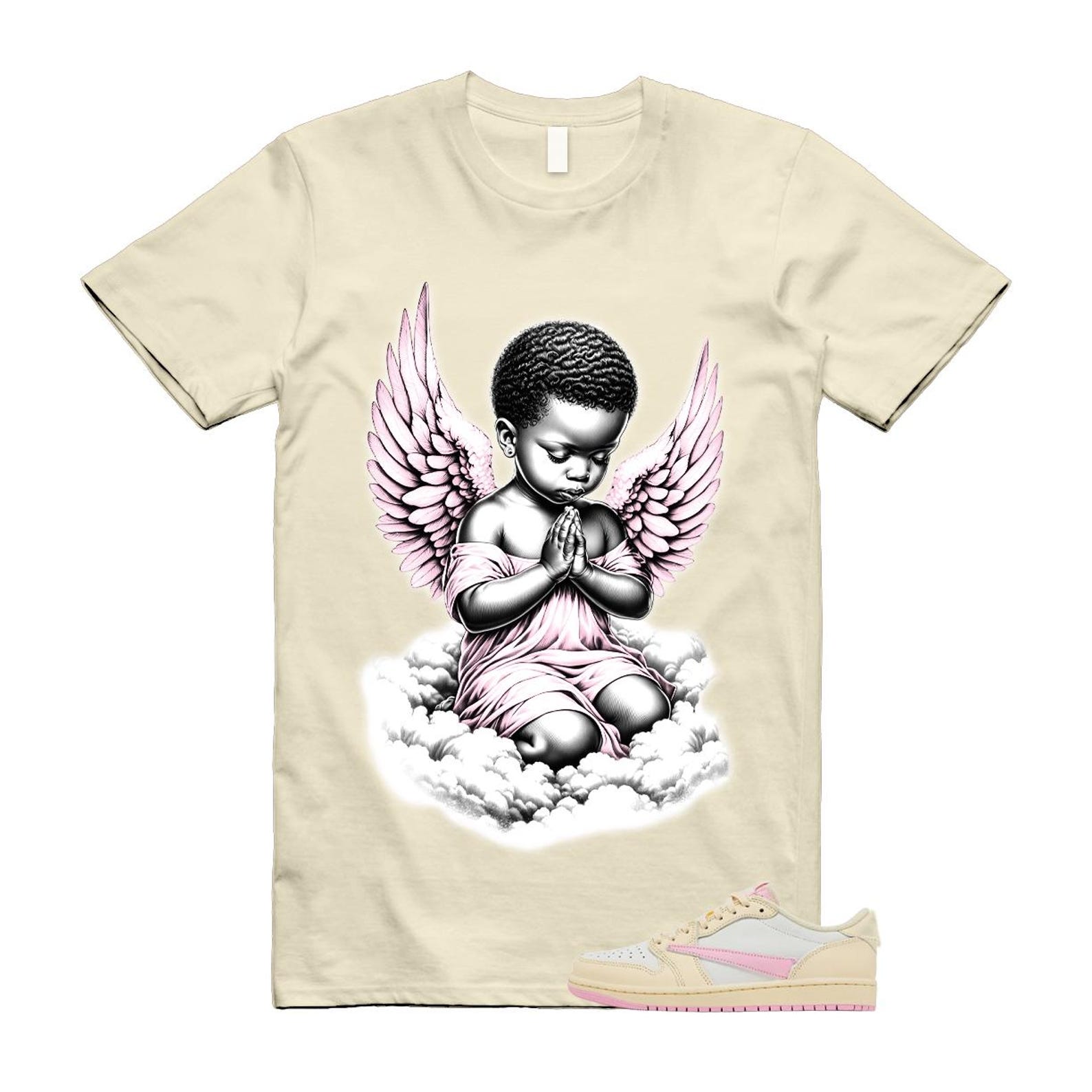 1 Нежно-розовая муслиновая футболка Travis Sail Retro Low OG SP Сочетается с ANGEL 4XL