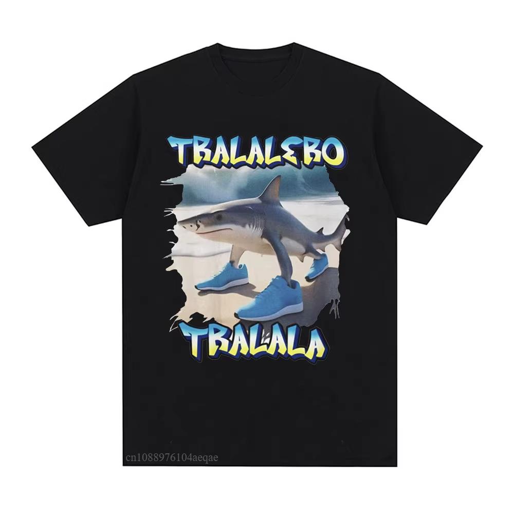 Tralalero Tralala T-Shirt Men's Womens Fashion Graphic Outfit Summer Holiday Trendy Y2K Tops Short Sleeve Saying Tees Streetwear