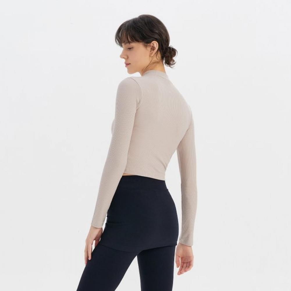 Huit Fleece Mock Neck Crop Long Sleeve Tee Htwtl3l23t