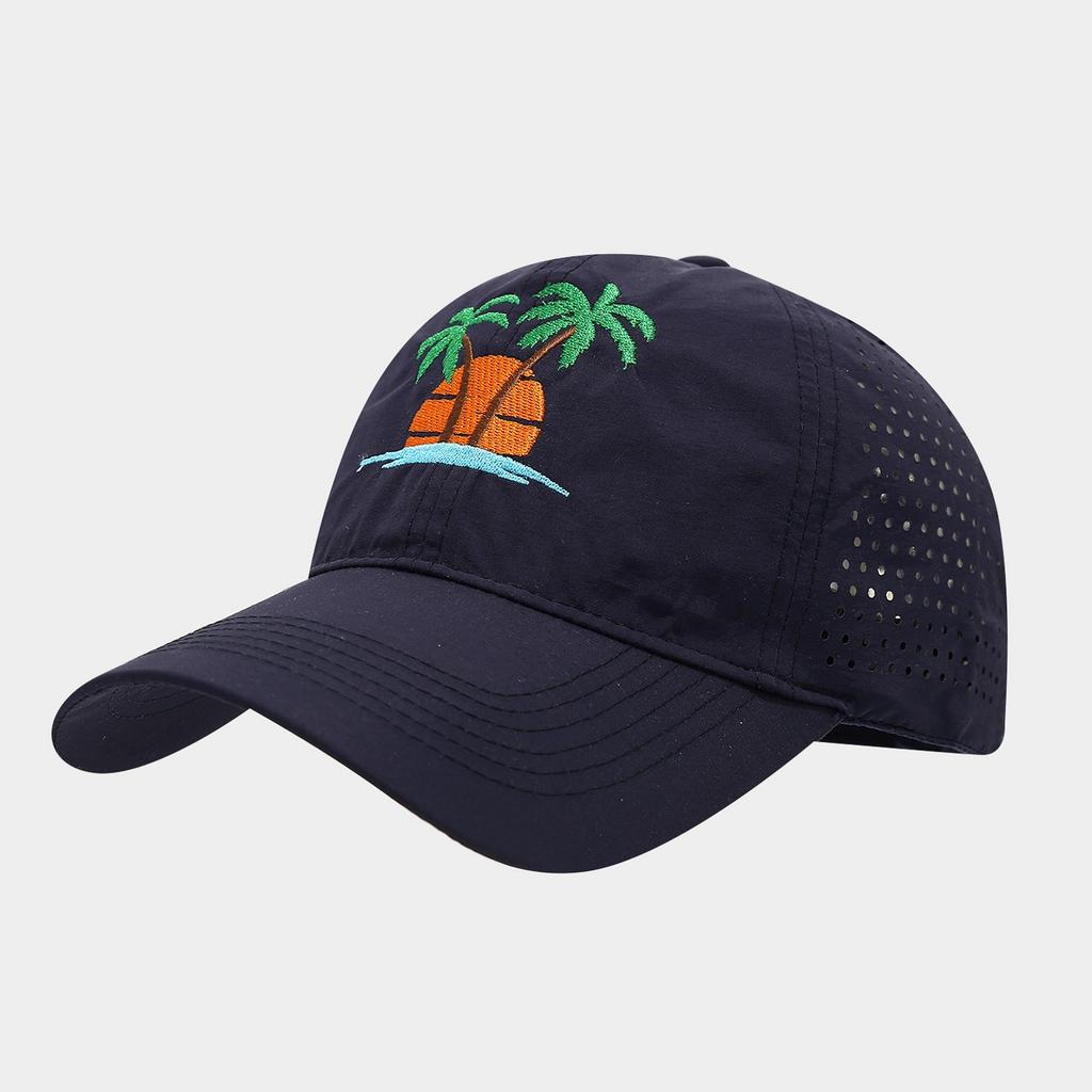 Coconut Tree Embroidery Baseball Cap Quick Dry Breathable Beach Sun Hat Water-Repellent Summer Sport Cap Women Men Unisex