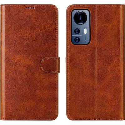 Hülle für Xiaomi 12-12X 360° Schutz Leder-Effekt Magnetverschluss Schutz Braun