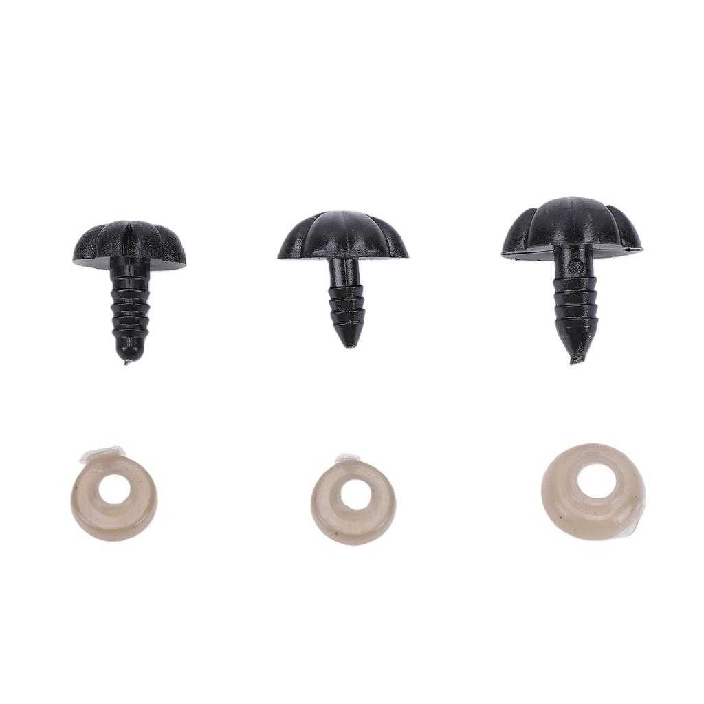 140Pcs Set   Noses Plastic 3 Sizes with Washers for Stuffed Animals Dogs Doll Making Black