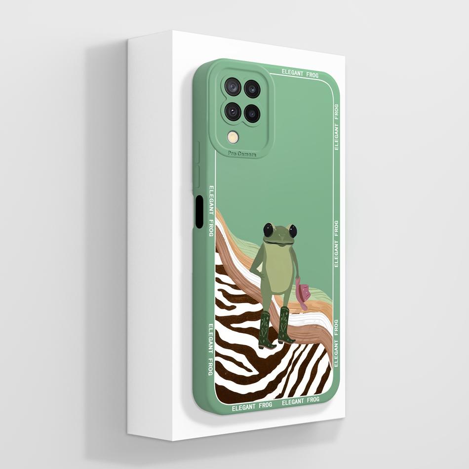 For Samsung Galaxy A12 M12 F12 Case Pretty Butterfly Full Coverage Phone Cover Anti Slip Soft Smooth Liquid Silicone Shell