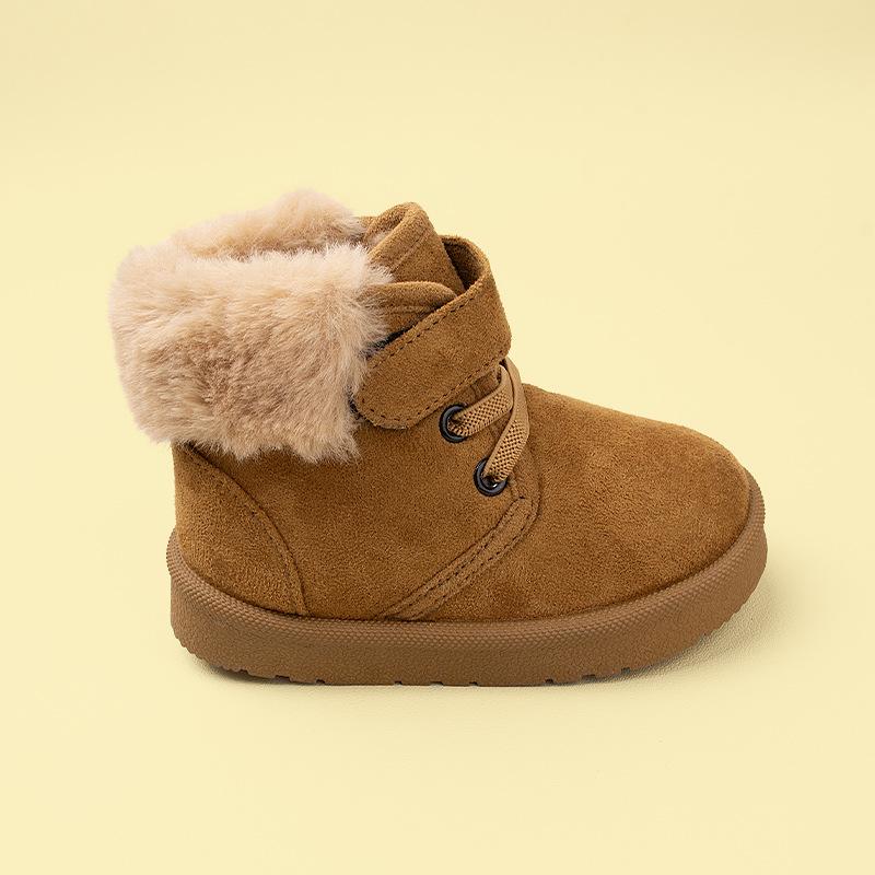 Winter New Suede Velcro Children's Snow Boots