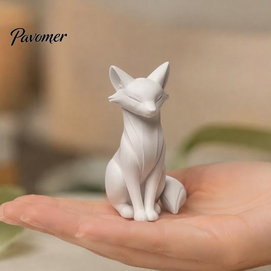 Contemporary Living Room Decor 3D Printed Minimalist Fox Sculpture, Elegant Figurine, Matte Modern Artistic Home Styling Items Desktop Ornament