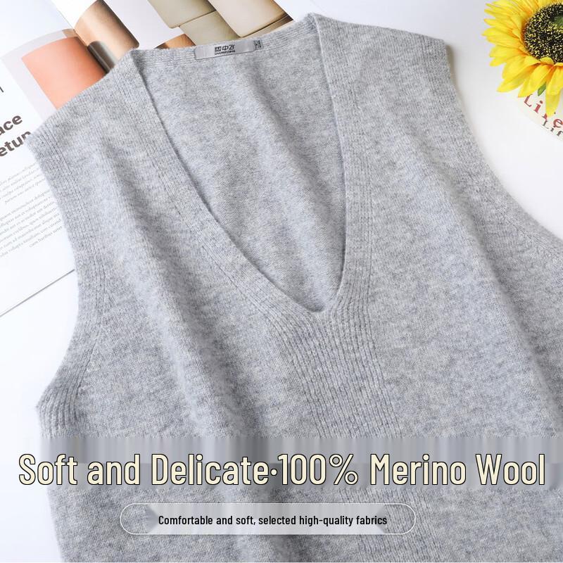 

SNOWFLYING Women s V-Neck Wool Vest L