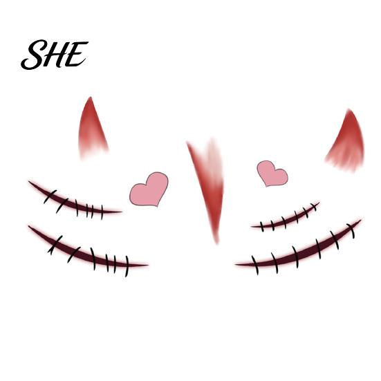 Funny Face Tattoos Halloween Tattoo Stickers, Waterproof Scary Makeup Decals for Party, Water Transfer Paper Body Art Temporary Wound Scar Kids Adults