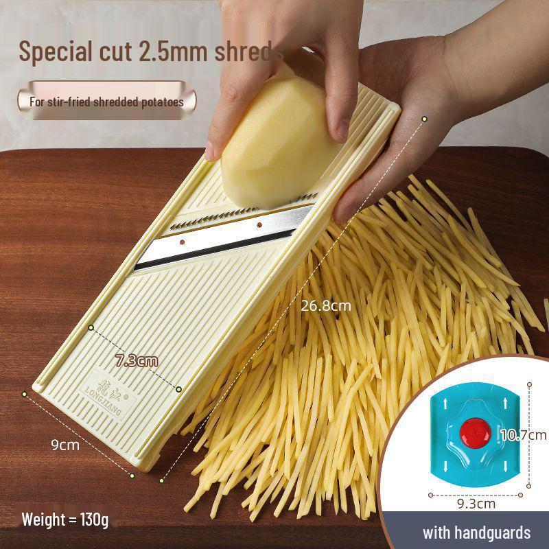 Commercial Potato Slicer & Shredder with Hand Guard for Restaurants