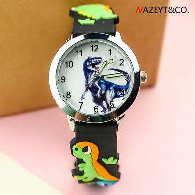 Çocuk 3D Dinozor Silikon Saat - Öğrenciler İçin Sevimli Çizgi Film Hayvan Hediye