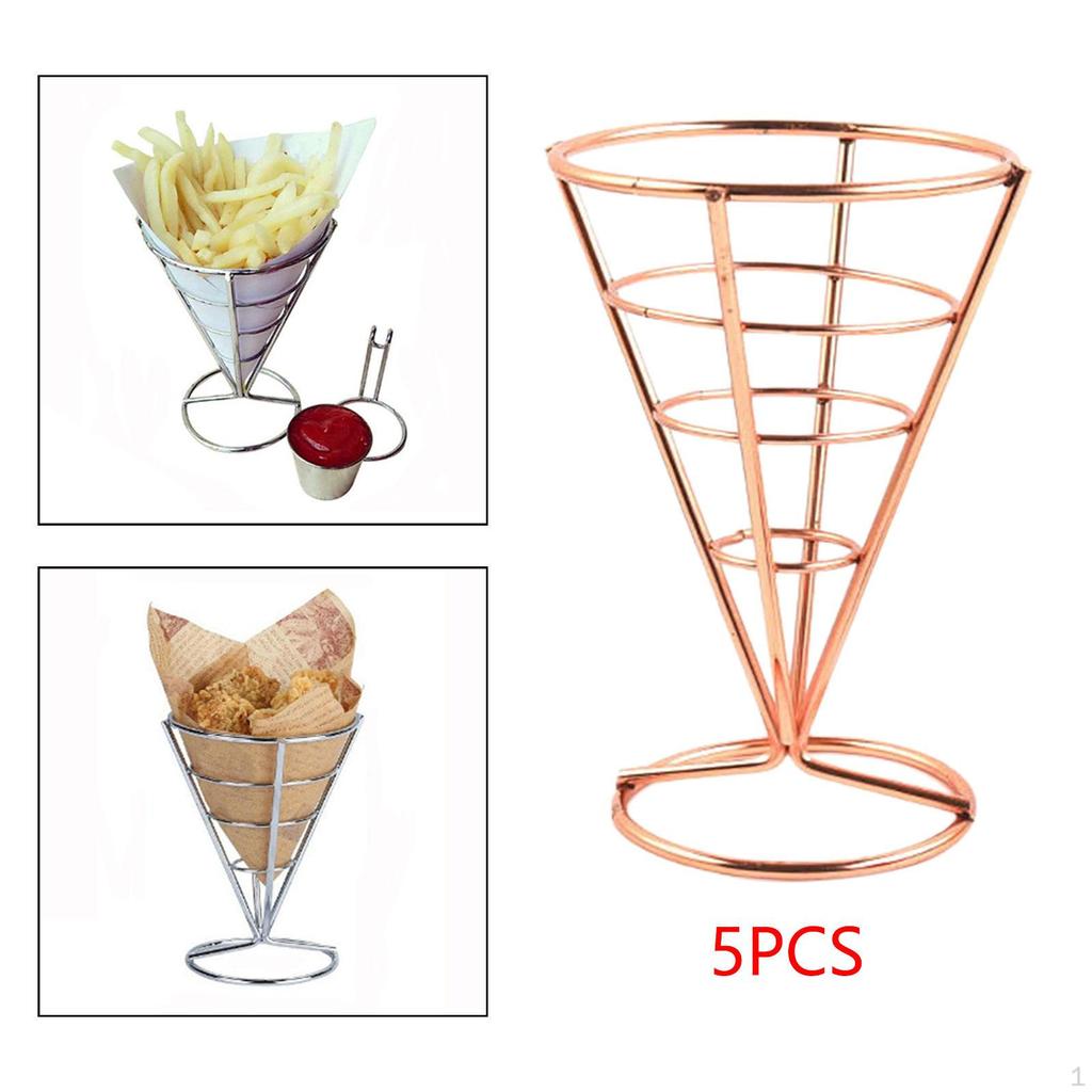 French Fries Stand Cone Holder Fashion Party Supplies, Fried Chicken Display Rack Basket