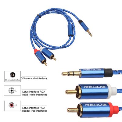  3,5 mm auf 2 RCA Aux-Kabel Audiokabel Kopfhörer-Splitter-Adapterkabel für Telefon-MP3-Player