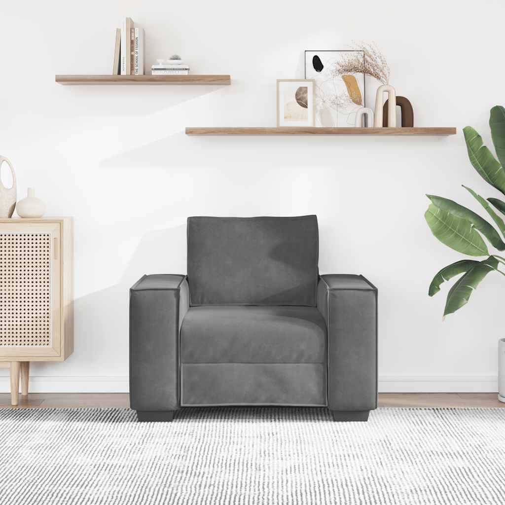 Armchair Dark Gray 100x78x84 Cm Velvet