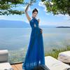 French Sexy Elegant High-end Temperament Seaside Vacation Neck Dress