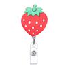 Fruit Alligator Clip Colorful Cartoon Silicone Badge Reel ID Badge Card Clips Badge Holder