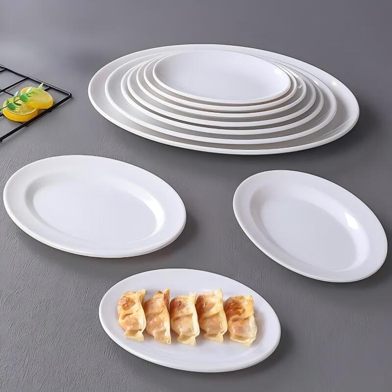 White Melamine Serving Plates