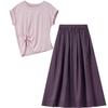 Women's Sleeveless T-shirt & A-line Skirt Set