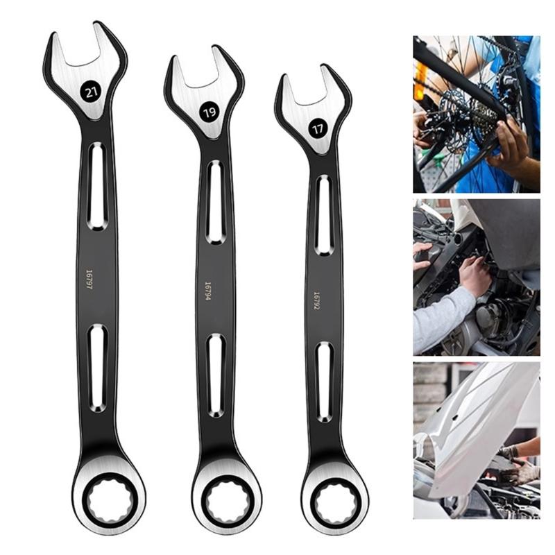 Chiavi a cricchetto combinate a doppio uso con estremità aperta da 6 mm a 22 mm per riparazioni fai da te