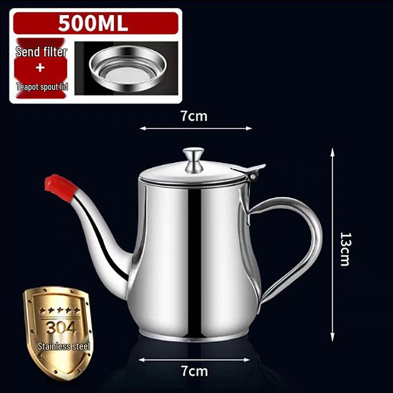 Stainless Steel Leak-Proof Oil & Vinegar Pour Bottle - Small Kitchen Container with Ounce Control