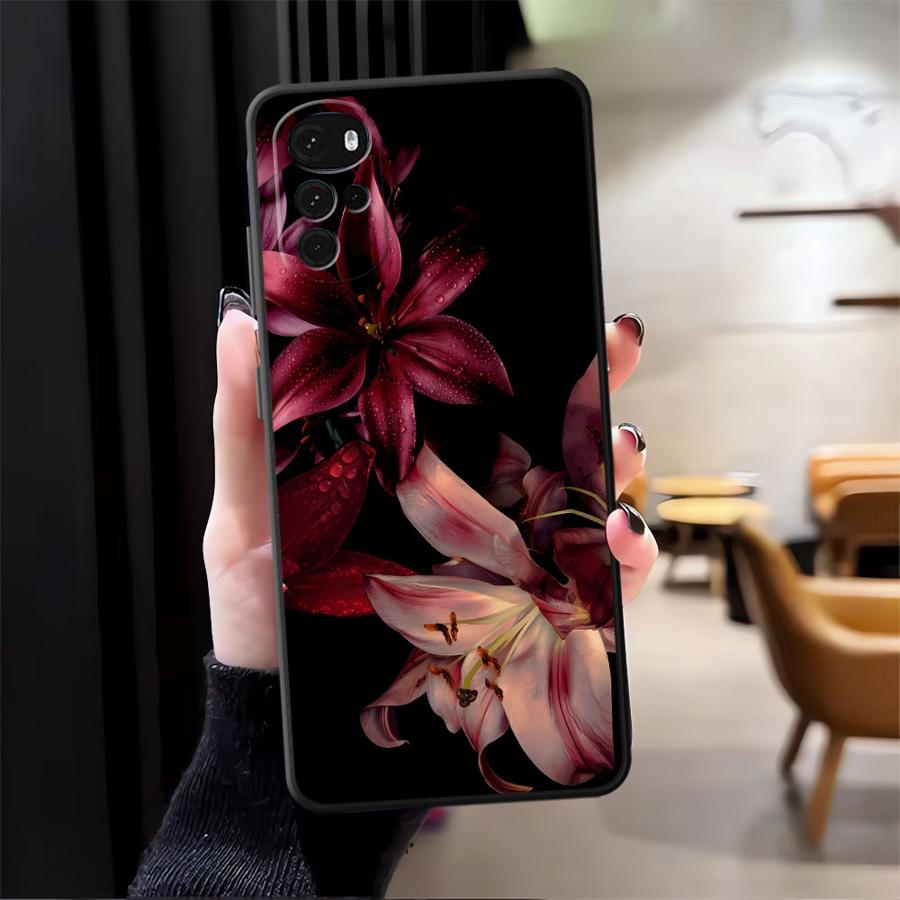 Case for Motorola Moto Edge 20 Pro 30 Lite G60s G50 G53 G30 G52 G71 G22 Edge40 G32 G51 G73 Phone Cover Lily Orchid Flower Print