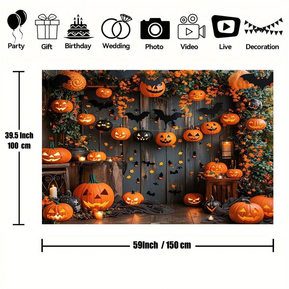 Autumn Wood Backdrops for Pumpkin Halloween Farm Thanks Giving Brown Wooden Wall Background Props Party Decorations Banner