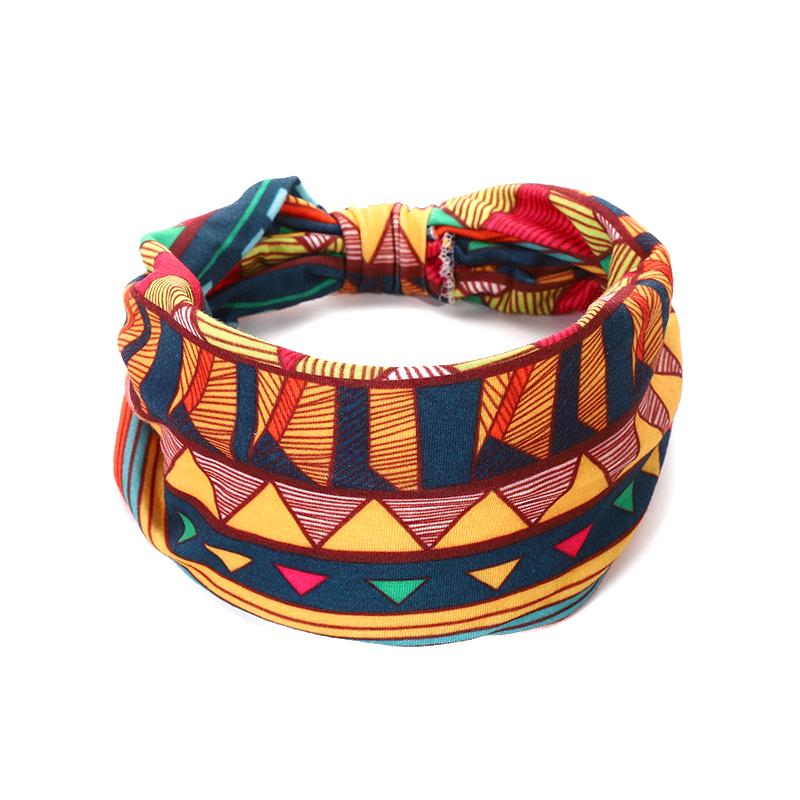 

Модная хлопковая эластичная повязка на голову с африканским узором и принтом в виде крученой резинки для волос, широкие повязки для волос, бандана, тюрбан, повязка на голову A11