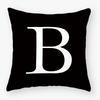 Black White Letters Sofa Decorative Cushion Cover Pillow Pillowcase Polyester 45*45Cm Throw Pillow Home Decor Pillowcover