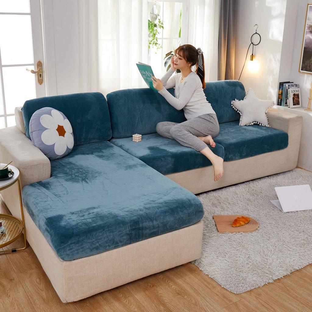 Stretch Sofa Cover Cover All Inclusive Universal Sofa Cushion Living Room Four Seasons Universal Winter Models Plush Thickened Cushion Universal