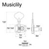 Musiclily Pro 4-String Bass Tuners for 4-String Electric Bass, Chrome