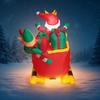 11.8FT LED Inflatable Christmas Yard Decora Santa Sleigh 3 Reindeer Xmas Toy Christmas Supplies Home Ornament Gift Holiday Decor
