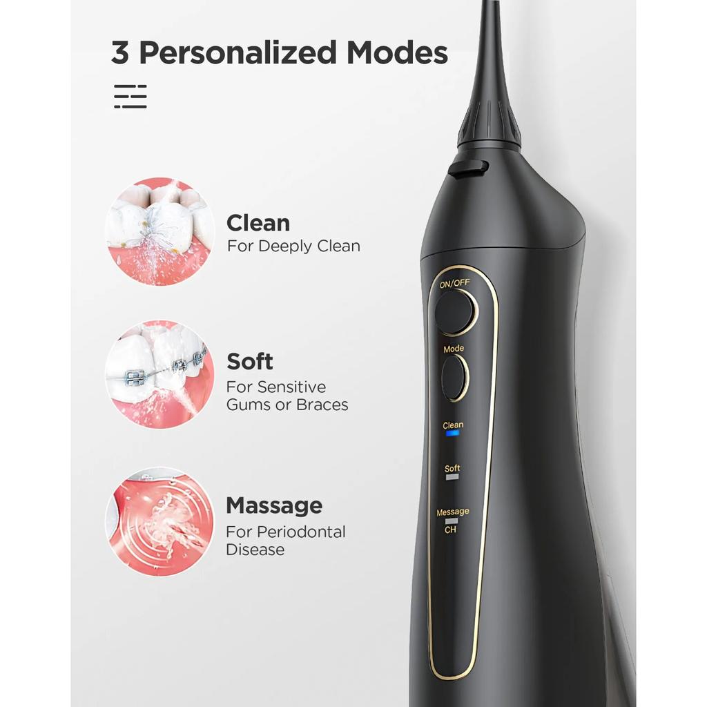 Water Dental Flosser Teeth Portable Cordless USB Oral Irrigator Cleaner IPX7 Waterproof Electric Toothbrush Set Home