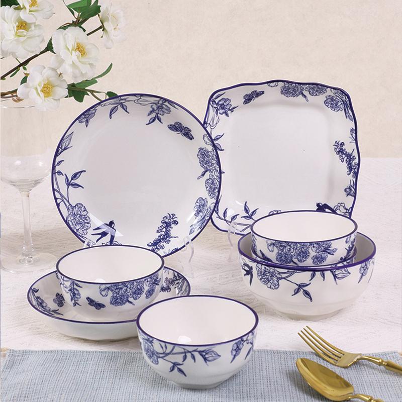 Trendiger chinesischer Stil Keramikteller Exquisite Schmetterling Große Fisch Teller Haushaltsgeschirr Exquisiter Nachmittagstee Dessertteller