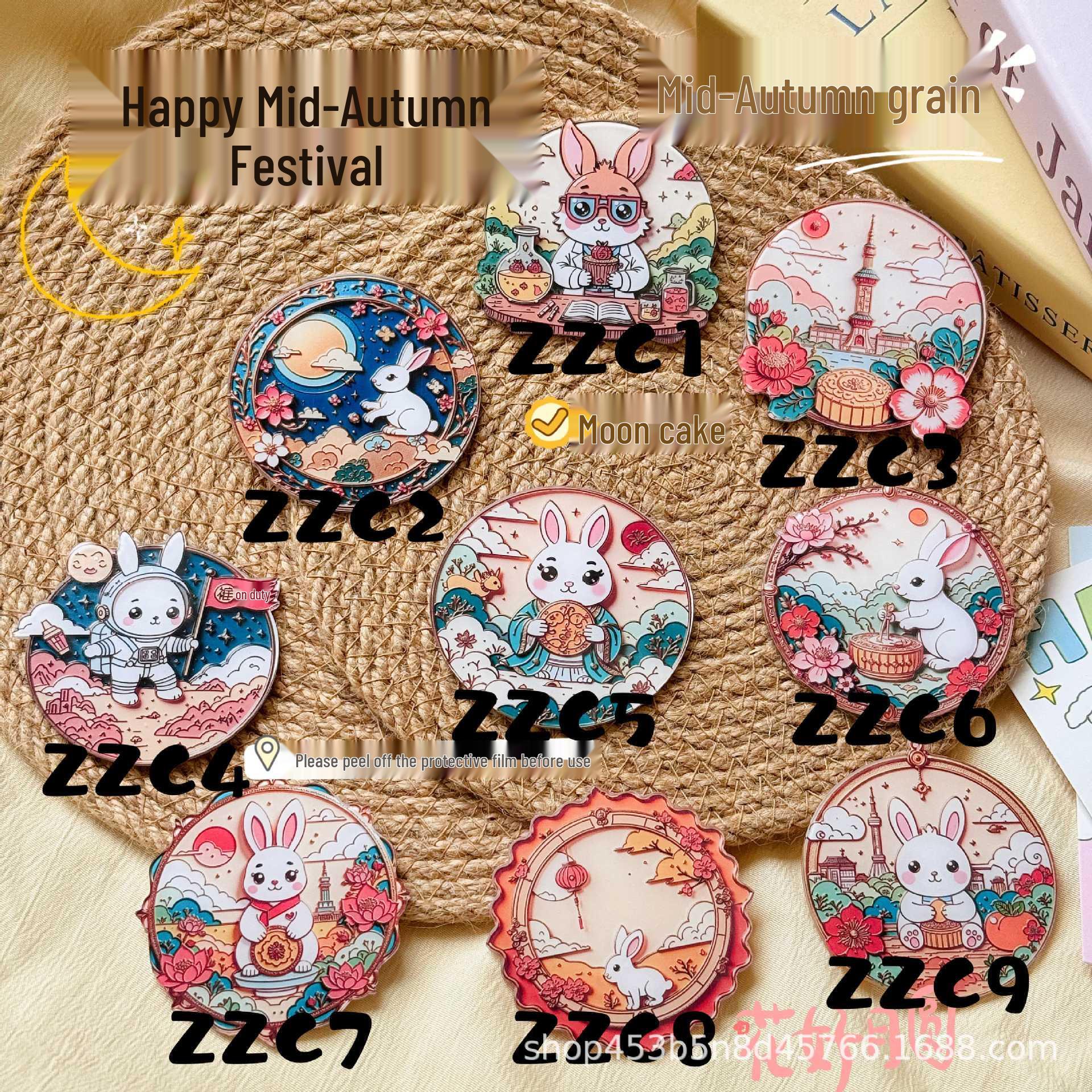 

Акриловая брошь: Пин-брошь «Кролик и лунный пряник» для одежды и сумок ZZC1 Brooch