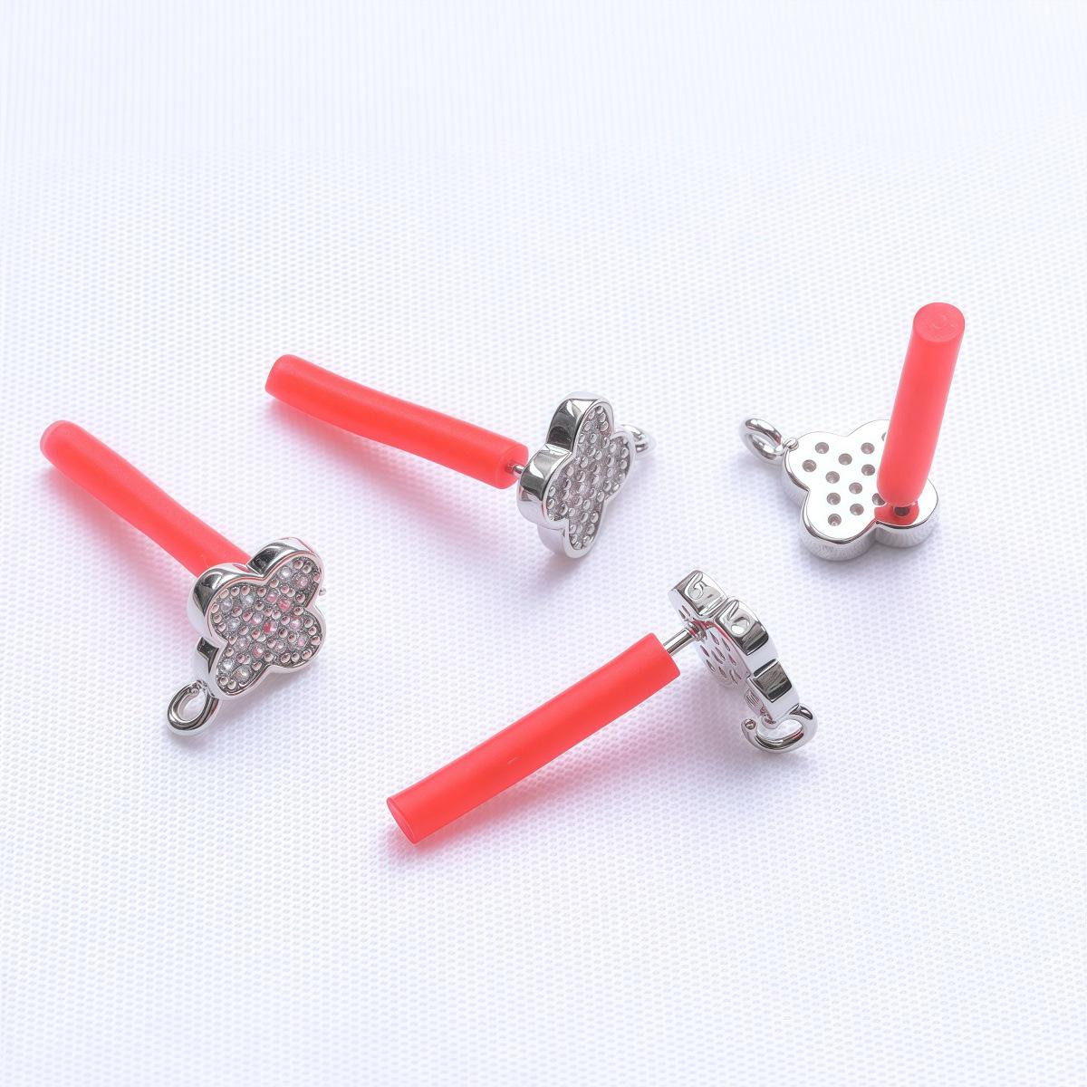 14K Gold Filled Clover Stud Earrings with S925 Sterling Silver Needle and Zircon