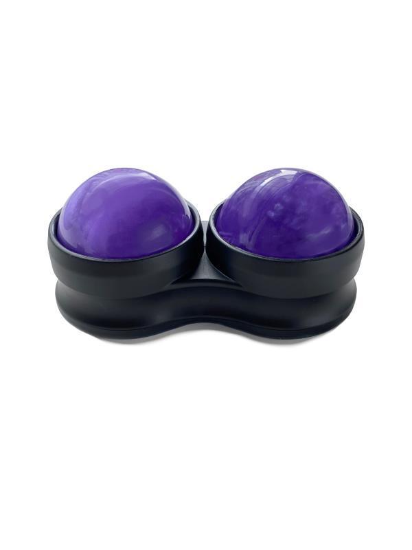 Handheld Double Ball Resin Massage Roller for Muscle Relaxation and Yoga