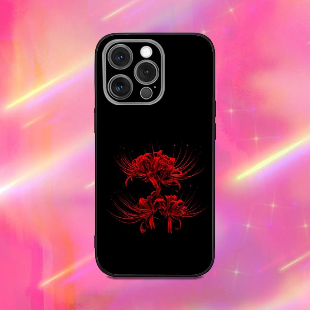 

Red spider lily Dead Phone Case For iPhone 16,15,14,13,12,11,Pro,Max,Plus,X,XS,XR,SE,8,7,Mini,Soft Silicone Black Case iPhone12