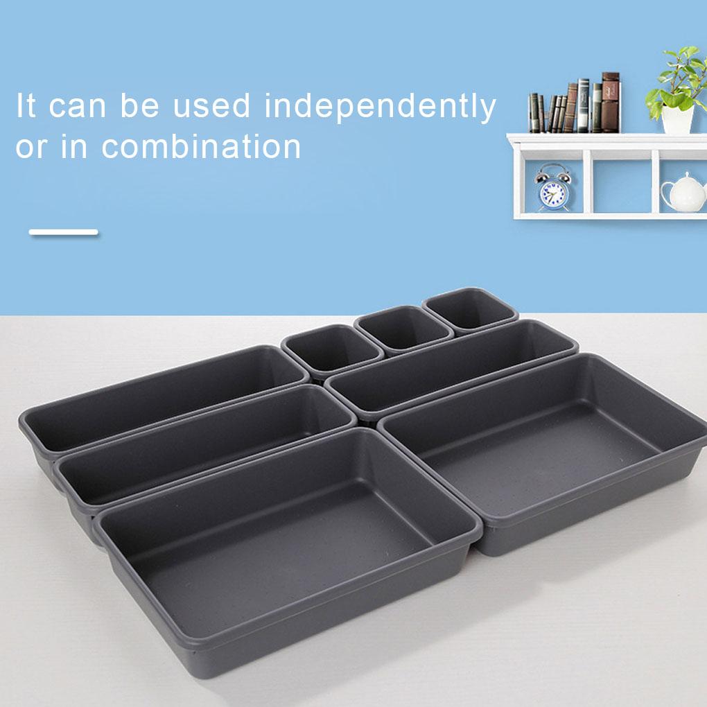 8Pcs Drawer Separate Organizer Free Combination Desk Drawer Storage Box