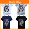 Premium Quality Men Wolf Print Round Neck Short Sleeve T-shirt For Casual Comfort