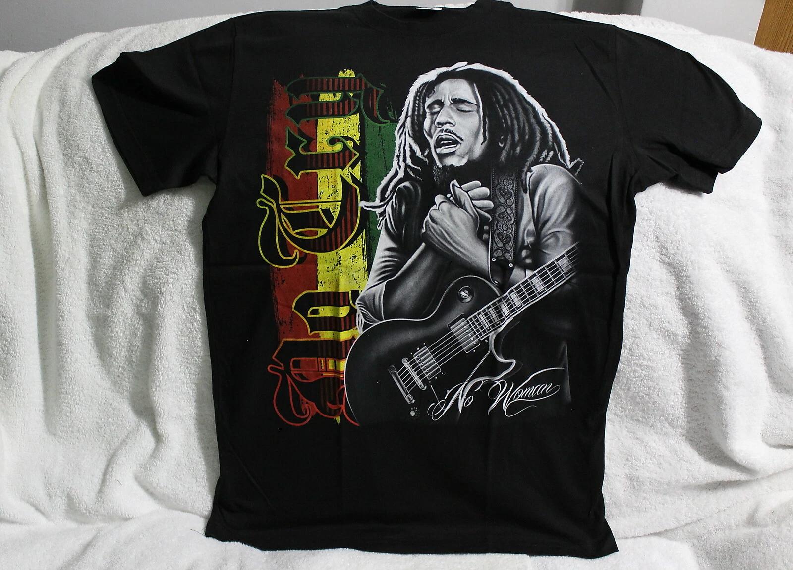 BOB MARLEY GUITAR NO CRY NO WOMAN REGGAE JAMAICA RASTA T-shirt S