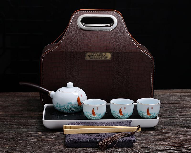 Chinese Mutton Fat Jade White Porcelain Tea Set