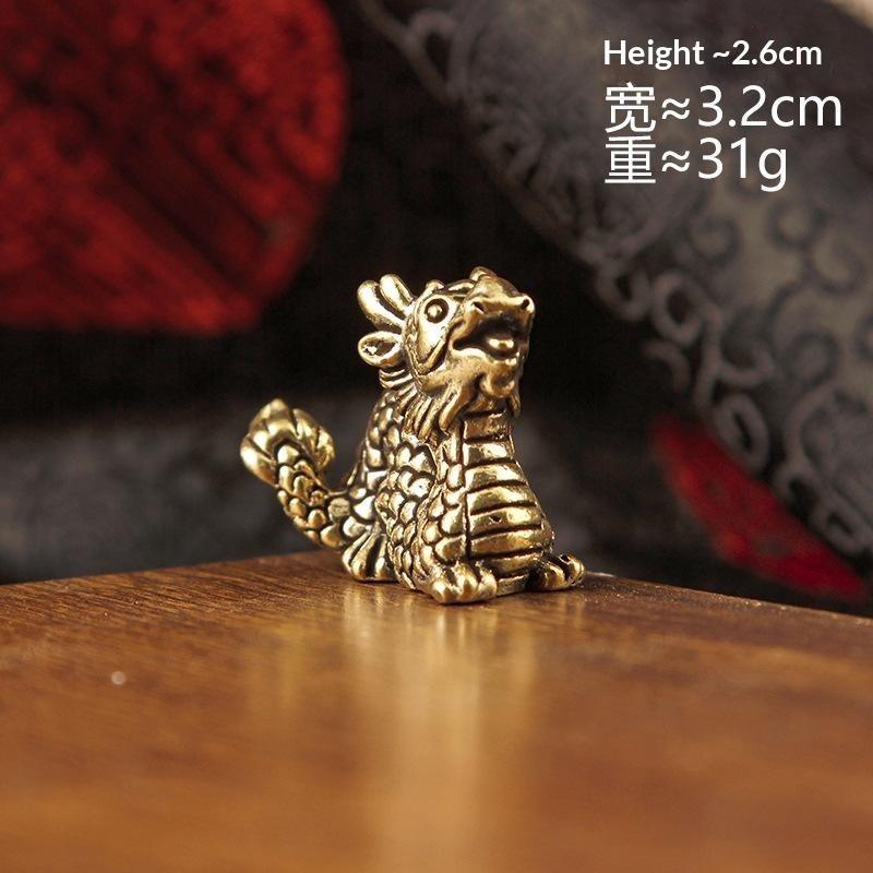 Brass 12 Zodiac Animal Head Sculpture Small Statue Desktop Ornaments Vintage Beast Figurines Mini Lucky Home Decorations Crafts
