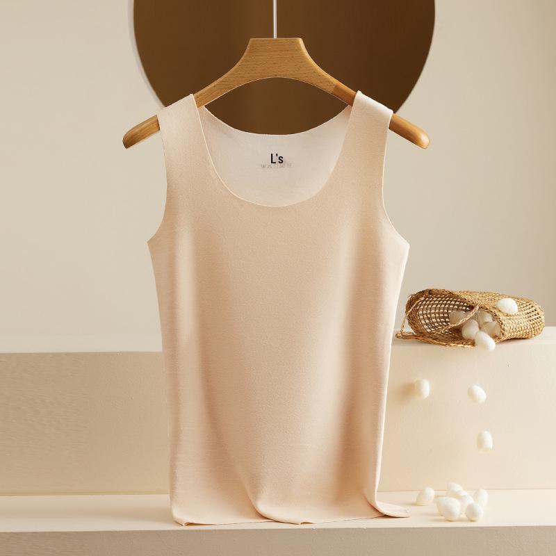 Women's Seamless Thermal Vest: Double-Sided Fleece, Slim Fit, Autumn/Winter Warm Base Layer.