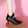 Fashion New Women's Short Boots with Pointed Stiletto High Heels Fashionable Casual Boots with Side Zipper Trendy Black Fashion Boots