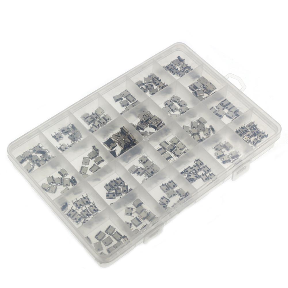 240 Peças / Pacote 24 Modelos Conector Soquete Jack Micro USB Sortido Pacote Misto