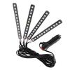 12V 4x 12SMD Car Interior RGB LED Strip Lights Foot Atmosphere Light Remote Control(Ice Blue)