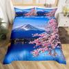 Cherry Blossoms Duvet Cover King for Women Ink Painting Black White Comforter Cover Romantic Theme Bedding Set with 2 Pillowcase
